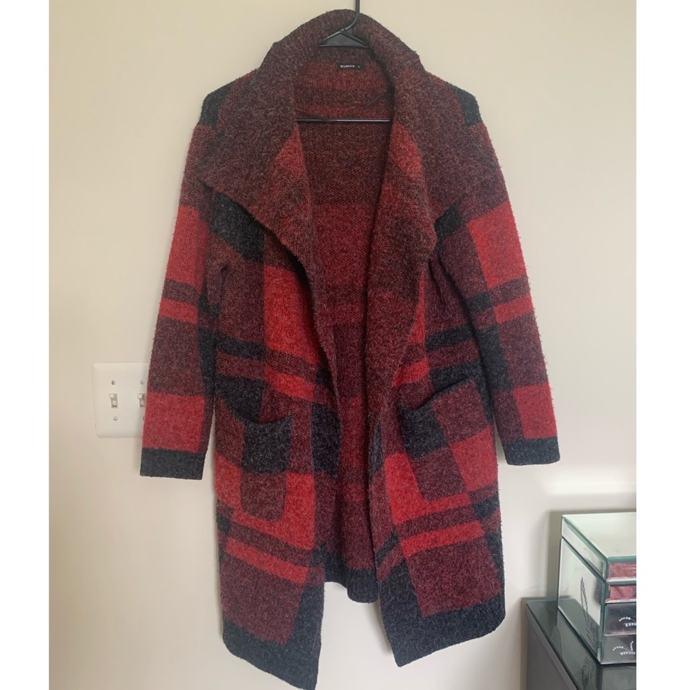 Buffalo Plaid Sweater Cardigan